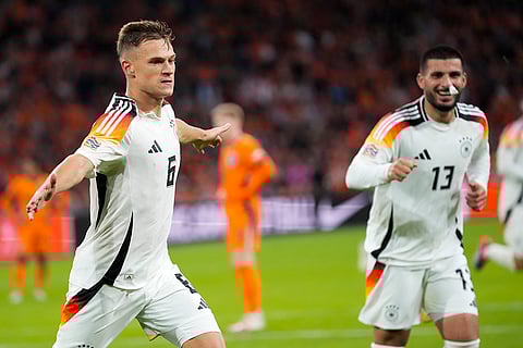 UEFA Nations League, Netherlands vs Germany: Germany's Joshua Kimmich celebrates after he scored